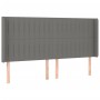 Dark gray fabric headboard with LED 203x16x118/128 cm by , Headboards and footboards - Ref: Foro24-3124309, Price: 116,32 €, ...