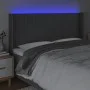 Dark gray fabric headboard with LED 203x16x118/128 cm by , Headboards and footboards - Ref: Foro24-3124309, Price: 123,03 €, ...