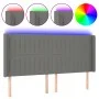 Dark gray fabric headboard with LED 163x16x118/128 cm by , Headboards and footboards - Ref: Foro24-3124293, Price: 135,58 €, ...