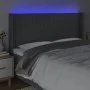 Dark gray fabric headboard with LED 163x16x118/128 cm by , Headboards and footboards - Ref: Foro24-3124293, Price: 135,58 €, ...