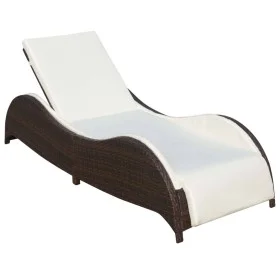 Sonnenliege mit braunem synthetischem Rattankissen von vidaXL, Liegen - Ref: Foro24-41974, Preis: 238,98 €, Rabatt: %