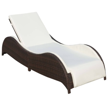 Sonnenliege mit braunem synthetischem Rattankissen von vidaXL, Liegen - Ref: Foro24-41974, Preis: 242,96 €, Rabatt: %