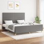 Bettgestell mit Kopfteil aus dunkelgrauem Stoff 160x200 cm von , Betten und Lattenroste - Ref: Foro24-3125147, Preis: 240,27 ...