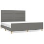 Bettgestell mit Kopfteil aus dunkelgrauem Stoff 160x200 cm von , Betten und Lattenroste - Ref: Foro24-3125147, Preis: 240,27 ...
