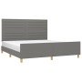 Bettgestell mit Kopfteil aus dunkelgrauem Stoff 160x200 cm von , Betten und Lattenroste - Ref: Foro24-3125147, Preis: 240,27 ...