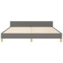 Bed frame with headboard dark gray fabric 160x200 cm by , Beds and slatted bases - Ref: Foro24-3125147, Price: 222,74 €, Disc...