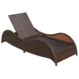 Lounger with brown synthetic rattan cushion by vidaXL, Loungers - Ref: Foro24-41974, Price: 238,98 €, Discount: %