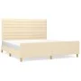 Bed frame with cream fabric headboard 160x200 cm by , Beds and slatted bases - Ref: Foro24-3125151, Price: 233,25 €, Discount: %