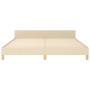 Bed frame with cream fabric headboard 160x200 cm by , Beds and slatted bases - Ref: Foro24-3125151, Price: 241,77 €, Discount: %