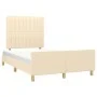 Bed frame with cream fabric headboard 120x200 cm by , Beds and slatted bases - Ref: Foro24-3125208, Price: 177,01 €, Discount: %
