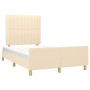 Estructura de cama con cabecero de tela color crema 120x200 cm de , Camas y somieres - Ref: Foro24-3125208, Precio: 171,32 €,...
