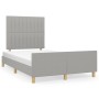 Estructura de cama con cabecero de tela gris claro 120x200 cm de , Camas y somieres - Ref: Foro24-3125203, Precio: 162,22 €