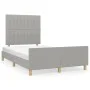 Light gray fabric bed frame with headboard 120x200 cm by , Beds and slatted bases - Ref: Foro24-3125203, Price: 161,28 €, Dis...