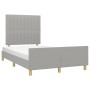 Light gray fabric bed frame with headboard 120x200 cm by , Beds and slatted bases - Ref: Foro24-3125203, Price: 161,73 €, Dis...