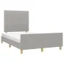 Light gray fabric bed frame with headboard 120x200 cm by , Beds and slatted bases - Ref: Foro24-3125203, Price: 161,28 €, Dis...
