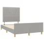Light gray fabric bed frame with headboard 120x200 cm by , Beds and slatted bases - Ref: Foro24-3125203, Price: 161,28 €, Dis...