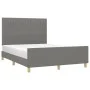 Estructura de cama con cabecero de tela gris oscuro 140x200 cm de , Camas y somieres - Ref: Foro24-3125220, Precio: 224,16 €,...
