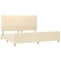 Bed frame with cream fabric headboard 200x200 cm by , Beds and slatted bases - Ref: Foro24-3125248, Price: 254,32 €, Discount: %