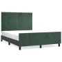 Estructura cama con cabecero terciopelo verde oscuro 140x200 cm de , Camas y somieres - Ref: Foro24-3125882, Precio: 236,80 €...