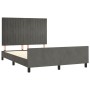 Estructura cama con cabecero terciopelo gris oscuro 140x200 cm