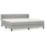 Cama box spring con colchón tela gris claro 200x200 cm de , Camas y somieres - Ref: Foro24-3126429, Precio: 601,55 €, Descuen...