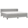 Cama box spring con colchón tela gris claro 200x200 cm de , Camas y somieres - Ref: Foro24-3126429, Precio: 601,55 €, Descuen...