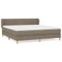 Box spring bed with taupe gray fabric mattress 160x200 cm by , Beds and slatted bases - Ref: Foro24-3126897, Price: 508,43 €,...