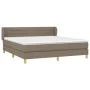 Box spring bed with taupe gray fabric mattress 160x200 cm by , Beds and slatted bases - Ref: Foro24-3126897, Price: 508,43 €,...