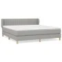 Box spring bed with light gray fabric mattress 160x200 cm by , Beds and slatted bases - Ref: Foro24-3126973, Price: 495,88 €,...