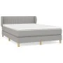 Box spring bed with light gray fabric mattress 140x200 cm by , Beds and slatted bases - Ref: Foro24-3126965, Price: 426,54 €,...