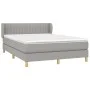Box spring bed with light gray fabric mattress 140x200 cm by , Beds and slatted bases - Ref: Foro24-3126965, Price: 426,54 €,...