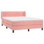 Box spring bed with pink velvet mattress 140x190 cm by , Beds and slatted bases - Ref: Foro24-3127612, Price: 437,87 €, Disco...
