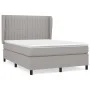 Box spring bed with light gray fabric mattress 140x190 cm by , Beds and slatted bases - Ref: Foro24-3128117, Price: 529,21 €,...