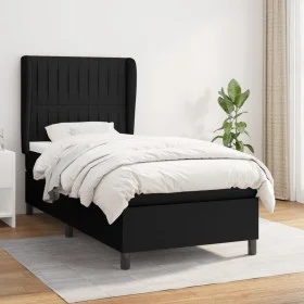 Box spring bed with black fabric mattress 100x200 cm by , Beds and slatted bases - Ref: Foro24-3128103, Price: 340,17 €, Disc...