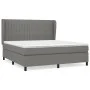 Box spring bed with dark gray fabric mattress 160x200 cm by , Beds and slatted bases - Ref: Foro24-3128134, Price: 580,82 €, ...