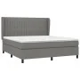 Box spring bed with dark gray fabric mattress 160x200 cm by , Beds and slatted bases - Ref: Foro24-3128134, Price: 580,82 €, ...