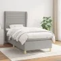 Box spring bed with light gray fabric mattress 80x200 cm by , Beds and slatted bases - Ref: Foro24-3128557, Price: 328,08 €, ...