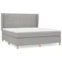 Box spring bed with light gray fabric mattress 160x200 cm by , Beds and slatted bases - Ref: Foro24-3128693, Price: 552,98 €,...
