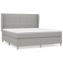 Boxspringbett mit hellgrauer Stoffmatratze 160x200 cm von , Betten und Lattenroste - Ref: Foro24-3128693, Preis: 569,66 €, Ra...