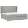 Box spring bed with light gray fabric mattress 160x200 cm by , Beds and slatted bases - Ref: Foro24-3128693, Price: 552,98 €,...