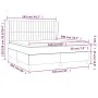 Box spring bed with light gray fabric mattress 160x200 cm by , Beds and slatted bases - Ref: Foro24-3128693, Price: 552,98 €,...
