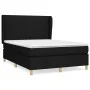 Box spring bed with black fabric mattress 140x190 cm by , Beds and slatted bases - Ref: Foro24-3128679, Price: 477,27 €, Disc...