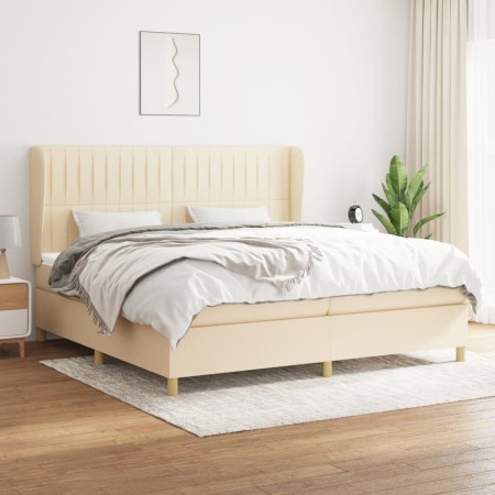 Boxspringbett mit cremefarbener Stoffmatratze 200x200 cm von , Betten und Lattenroste - Ref: Foro24-3128714, Preis: 635,66 €,...