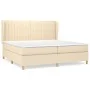 Box spring bed with cream fabric mattress 200x200 cm by , Beds and slatted bases - Ref: Foro24-3128714, Price: 680,24 €, Disc...
