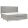 Box spring bed with light gray fabric mattress 200x200 cm by , Beds and slatted bases - Ref: Foro24-3128709, Price: 642,35 €,...
