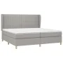 Box spring bed with light gray fabric mattress 200x200 cm by , Beds and slatted bases - Ref: Foro24-3128709, Price: 642,35 €,...
