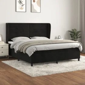 Box spring bed with black velvet mattress 160x200 cm by , Beds and slatted bases - Ref: Foro24-3129281, Price: 554,87 €, Disc...