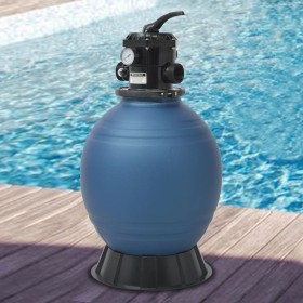 Filtro de arena de piscina válvula de 6 posiciones azul 460 mm