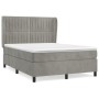 Boxspringbett mit hellgrauer Samtmatratze 140x190 cm von , Betten und Lattenroste - Ref: Foro24-3129327, Preis: 572,49 €, Rab...
