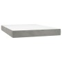 Box spring bed with light gray velvet mattress 140x200 cm by , Beds and slatted bases - Ref: Foro24-3129333, Price: 527,46 €,...